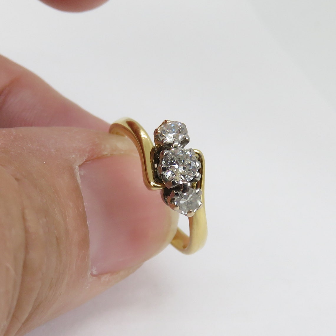 Vintage 18k Gold Diamond Ring. sz 3 Pinky Ring. 1930'S | Etsy