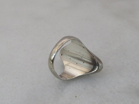 Vintage Sterling Silver Moss Agate Ring sz 6. - image 3