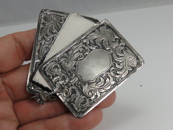 Victorian Ornate Sterling Silver Chatelaine Notebo