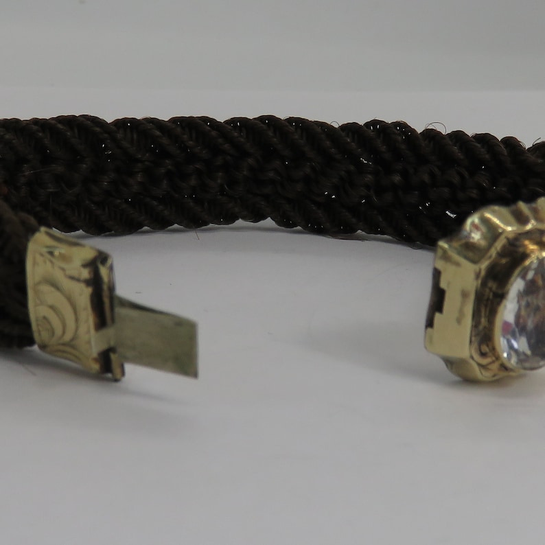 Victorian Mourning Hair Gold Paste Bracelet. Marked My Mothers Hair. image 4