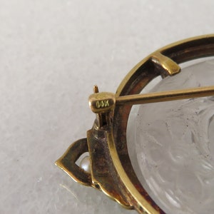 Antique 14k Crystal Enamel Pearl Brooch Pin. Asis - Etsy