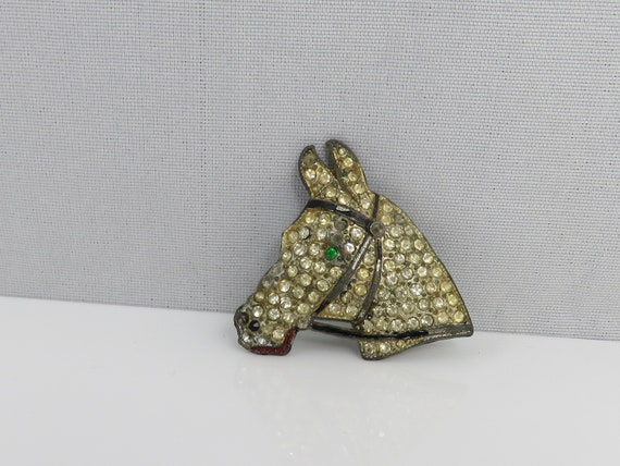 Art Deco Rhinestone Horse  Brooch Pin. - image 1