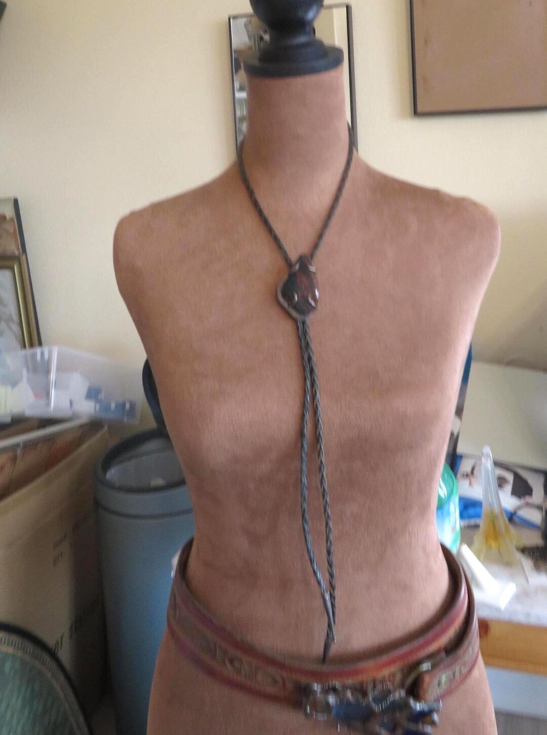 Vintage Sterling Silver Navajo Bolo Tie Bloodstone Necklace. - Etsy