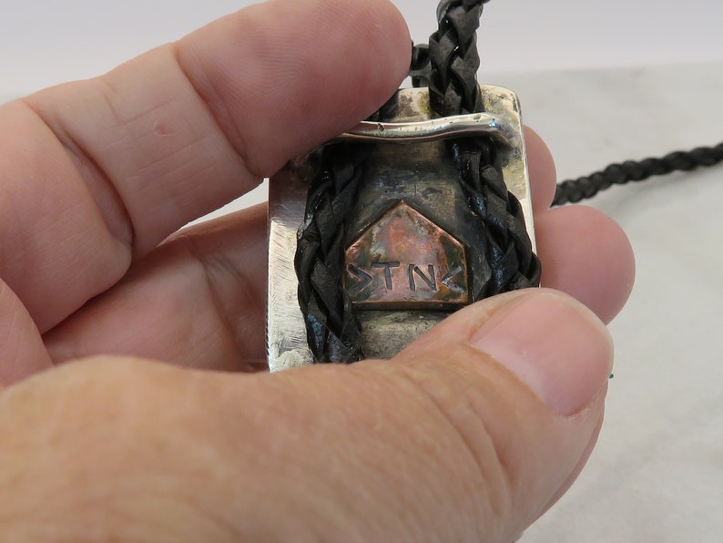 Vintage Sterling Silver Navajo Bolo Tie Turquoise Stone Necklace Thomas ...