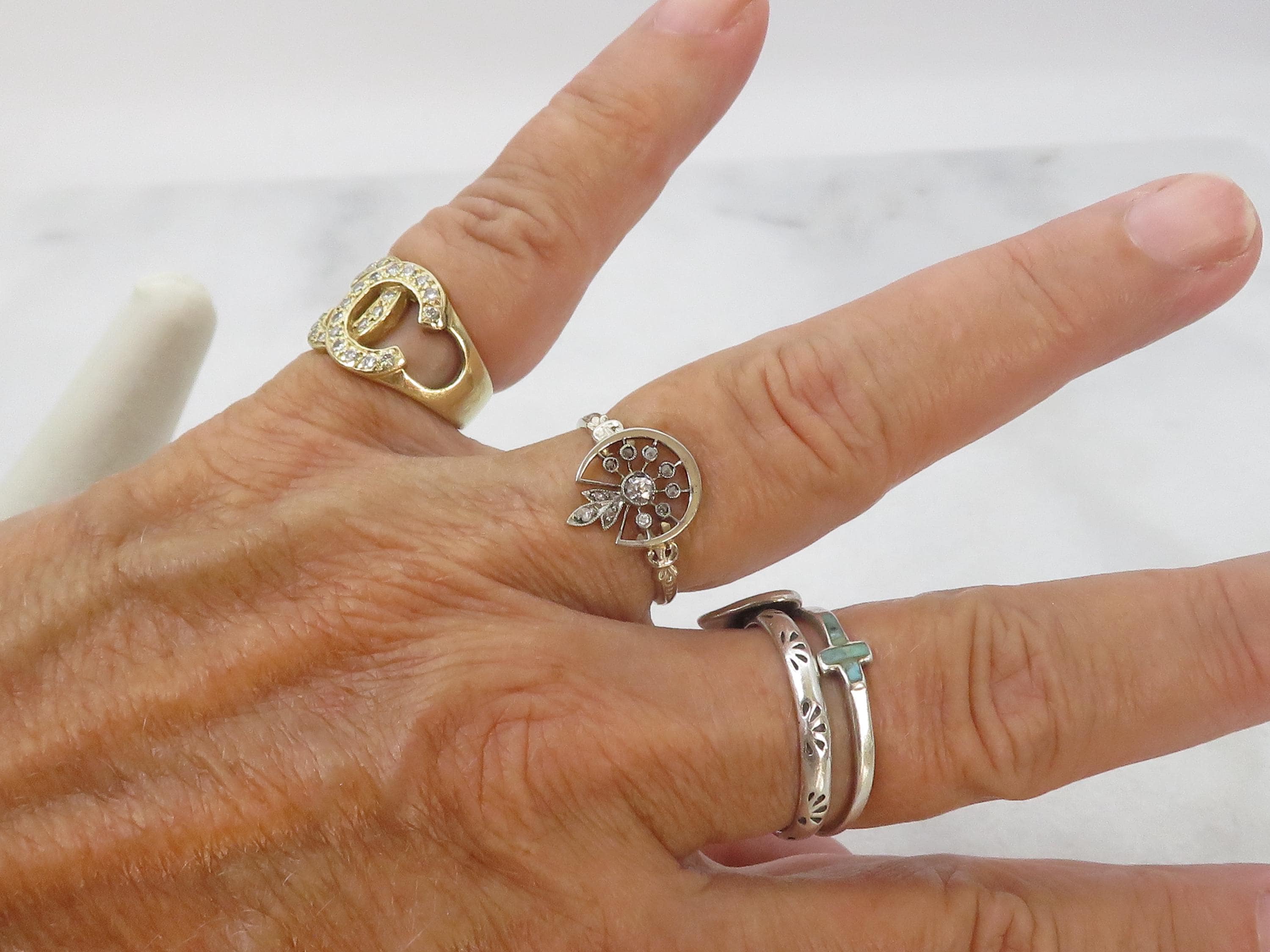 Antique 14k Diamond Horseshoe Ring. Sz 6. - Etsy
