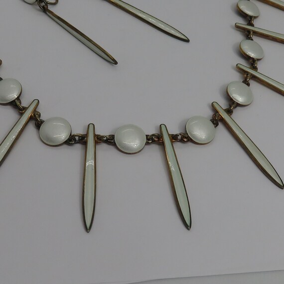 Vintage David Anderson White Enamel Icicle Neckla… - image 6