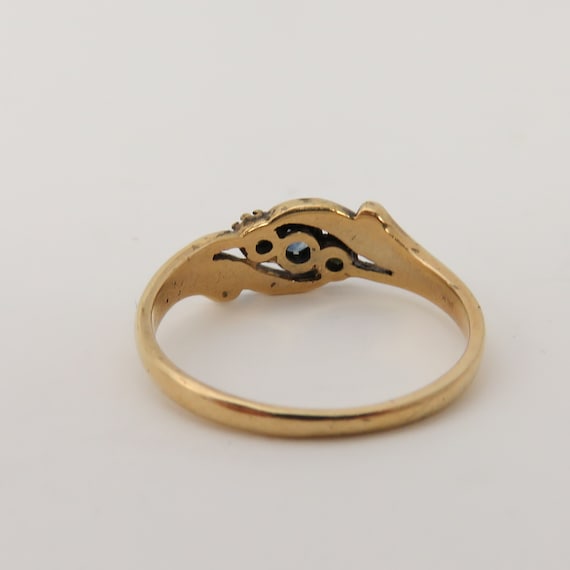 ヴィンテージ 14K ゴールド サファイア シード パール リング サイズ 