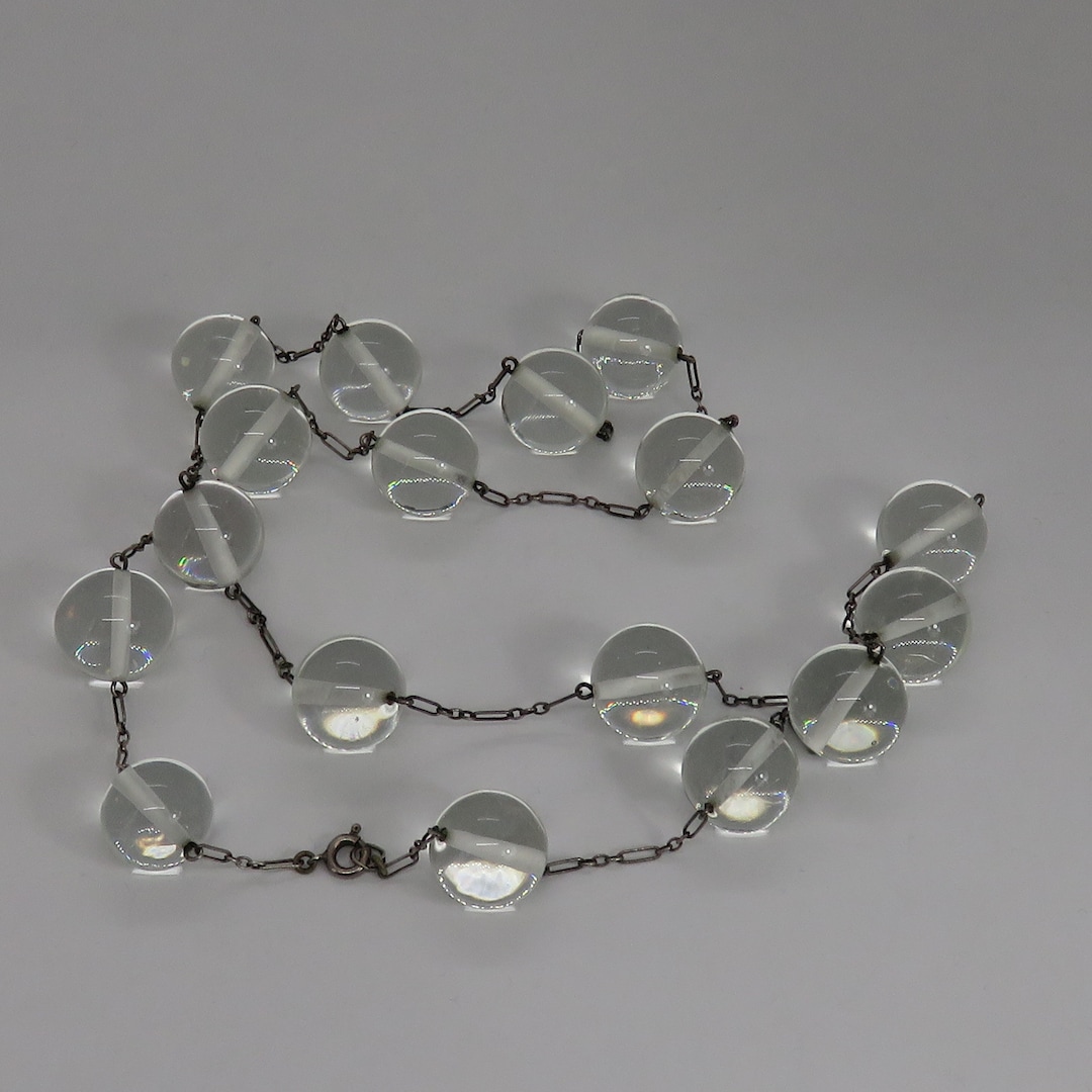 Art Deco Pools of Light Sterling Silver Necklace 28 Inchs Long. Etsy