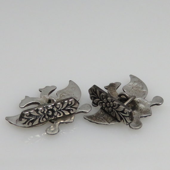 Vintage double Eagle Bird Sterling Silver Cufflin… - image 3