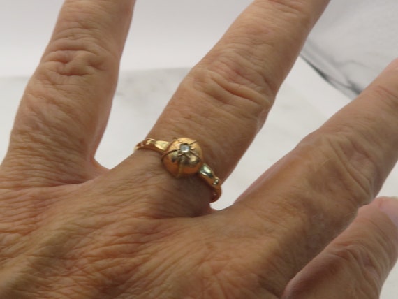 Antique 18k/14k French Diamond Ring sz 7.25. - image 4