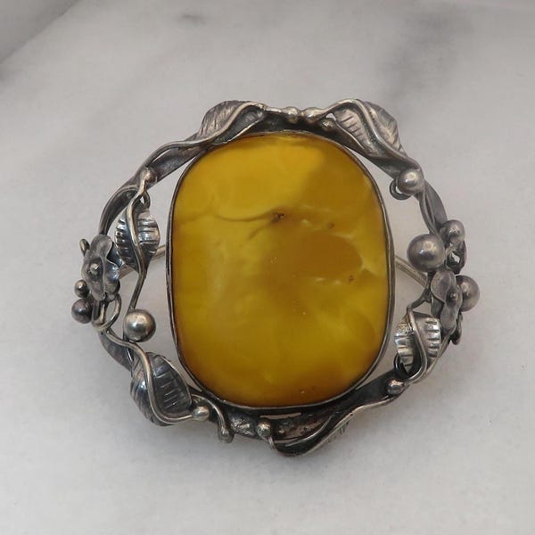 Vintage Sterling Silver Egg Yolk Large Bracelet W Hallmarks.