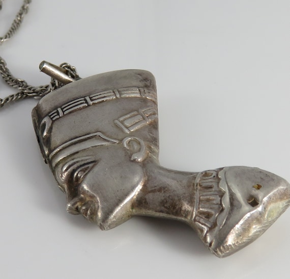 Estate Egyptian Revival Sterling Silver Nefertiti… - image 1