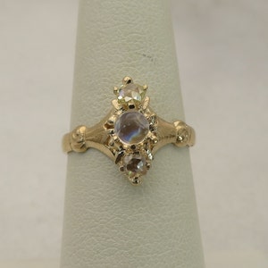 Antique 14k Moonstone Diamond Wedding Ring size 6.