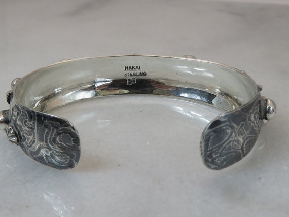 Vintage Navajo Sterling Silver Nakai Black Onyx C… - image 3