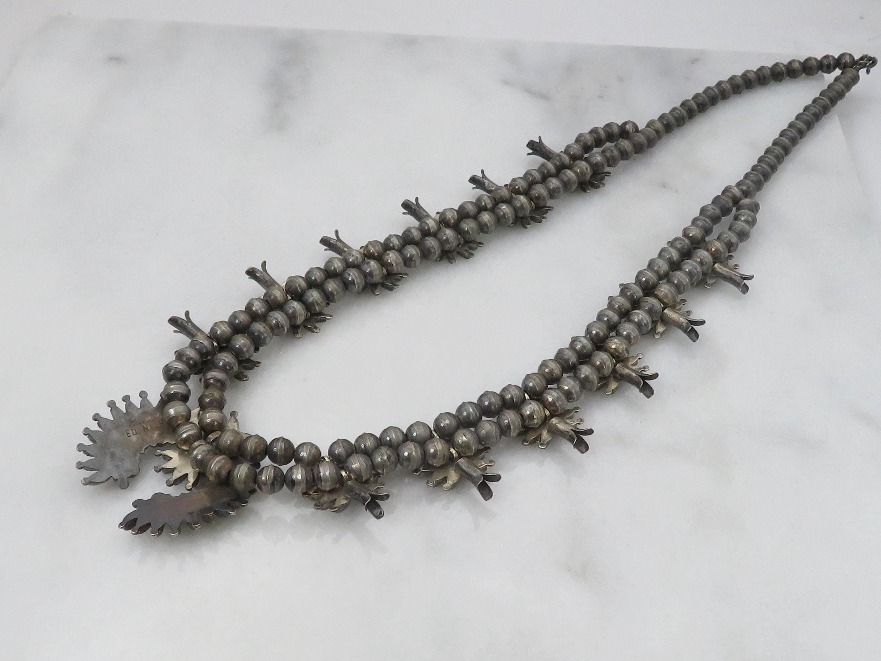 Navajo Ed Niiha Zuni Sterling Silver Turquoise Squash