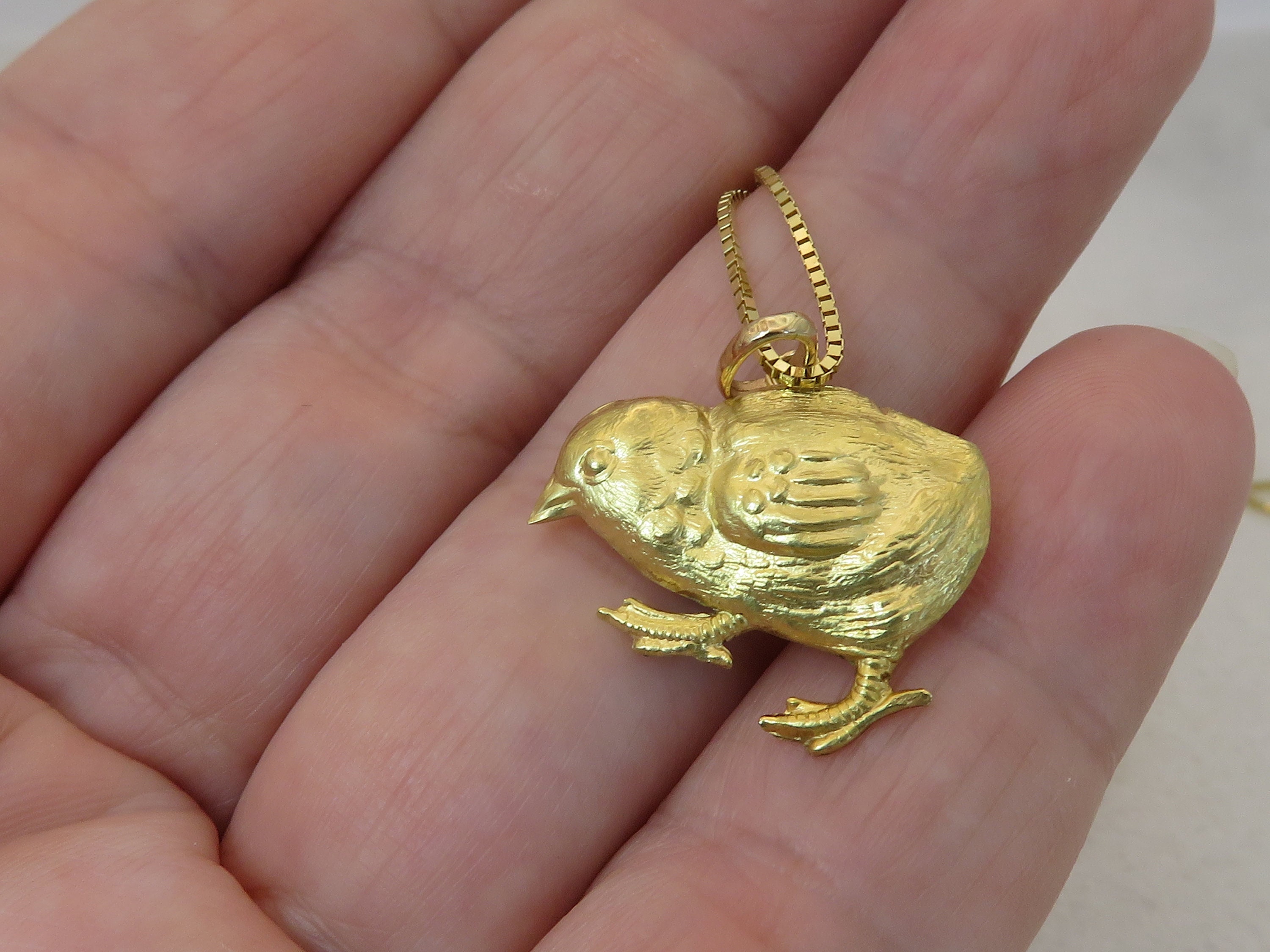Antique 14k Baby Chick Pendant Necklace 16 Inchs. Etsy