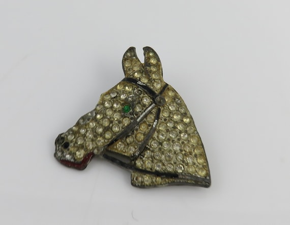 Art Deco Rhinestone Horse  Brooch Pin. - image 3