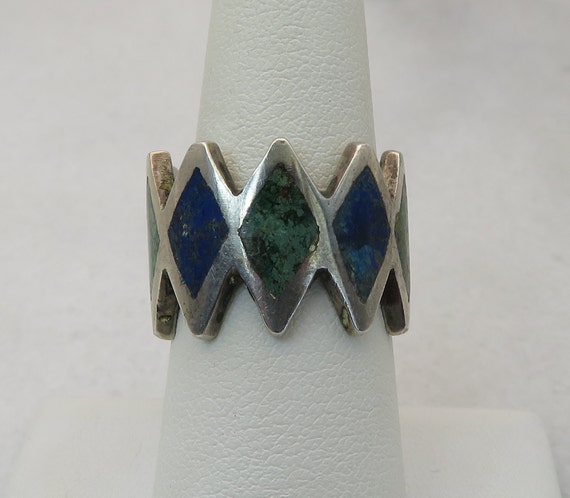 Vintage los Castillo Inlay Band Ring. - image 1