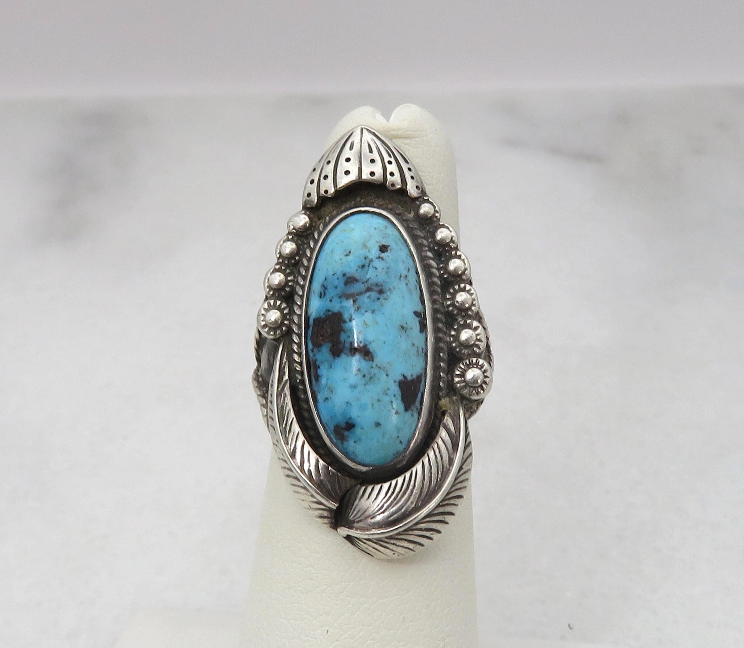 ヴィンテージ Navajo sterling silver リングL536 Vintage Navajo Sterling Silver Turquoise Ring. Sz 5. by HL - Etsy