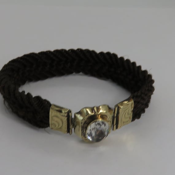 Victorian Mourning Hair Gold Paste Bracelet. Mark… - image 2
