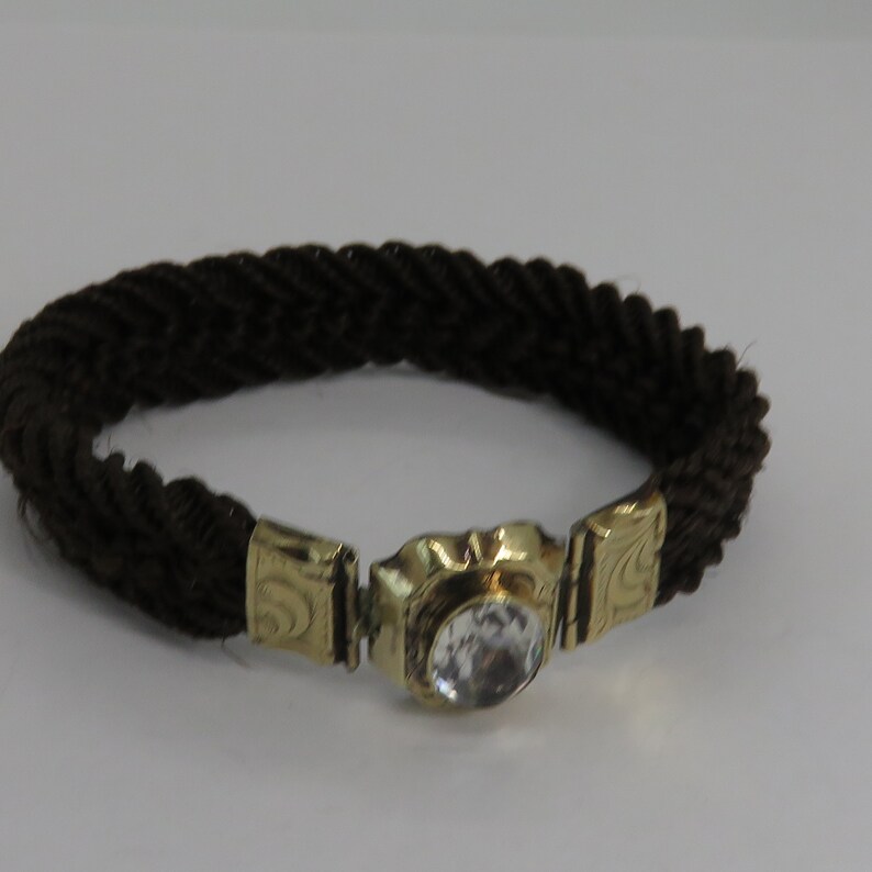 Victorian Mourning Hair Gold Paste Bracelet. Marked My Mothers Hair. image 2