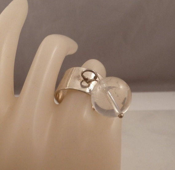 Vintage Sterling Rock Crystal Pools of Light Ring.
