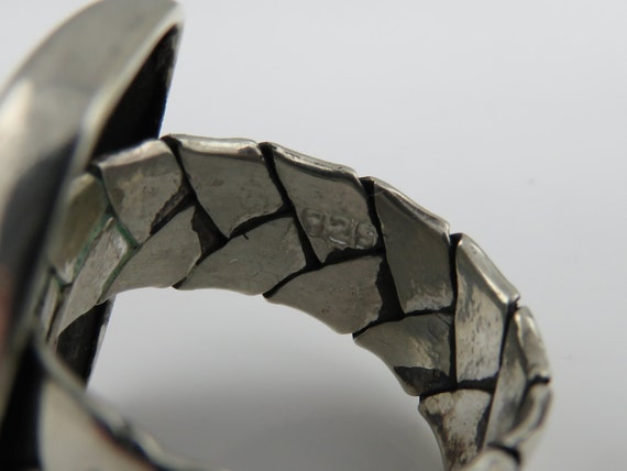 Antique Art Nouveau Sterling Face Band Ring. - image 3