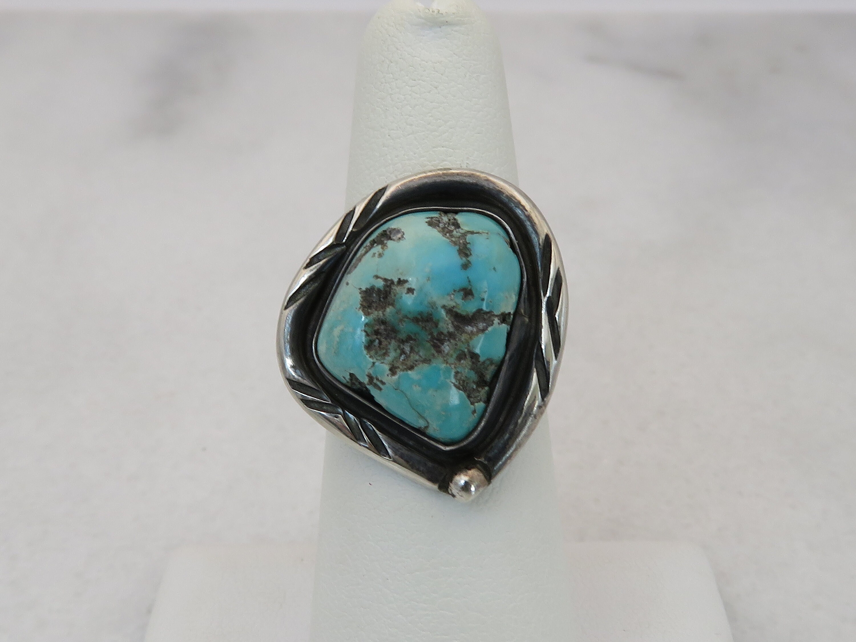 Vintage Navajo Sterling Silver Turquoise Ring. Sz 6.5. - Etsy Vintage Navajo Sterling Silver Turquoise Ring. Sz 6.5. - Etsy