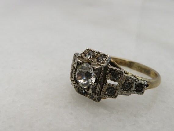 Art Deco Sterling Silver Paste Stone Uncas Ring. … - image 4