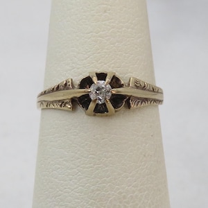 Antique 14k Old Cut Diamond Ring.sz 5.5. 10 pt.