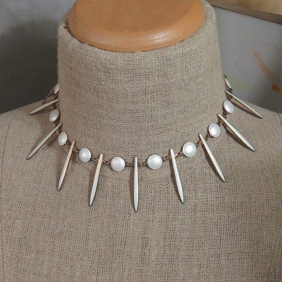 Vintage David Anderson White Enamel Icicle Neckla… - image 2