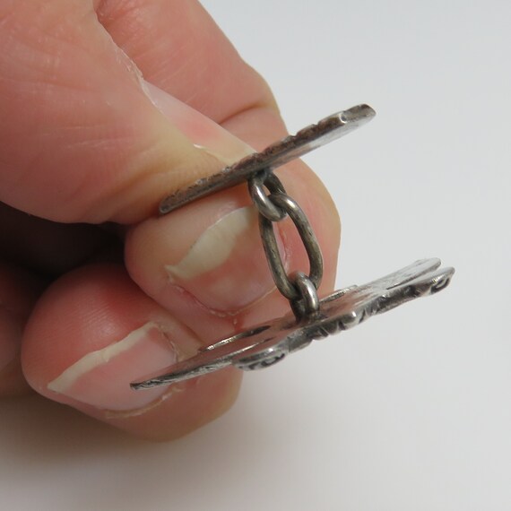 Vintage double Eagle Bird Sterling Silver Cufflin… - image 4
