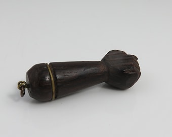 Vintage Wood Figa Fist Pendant 2 inchs