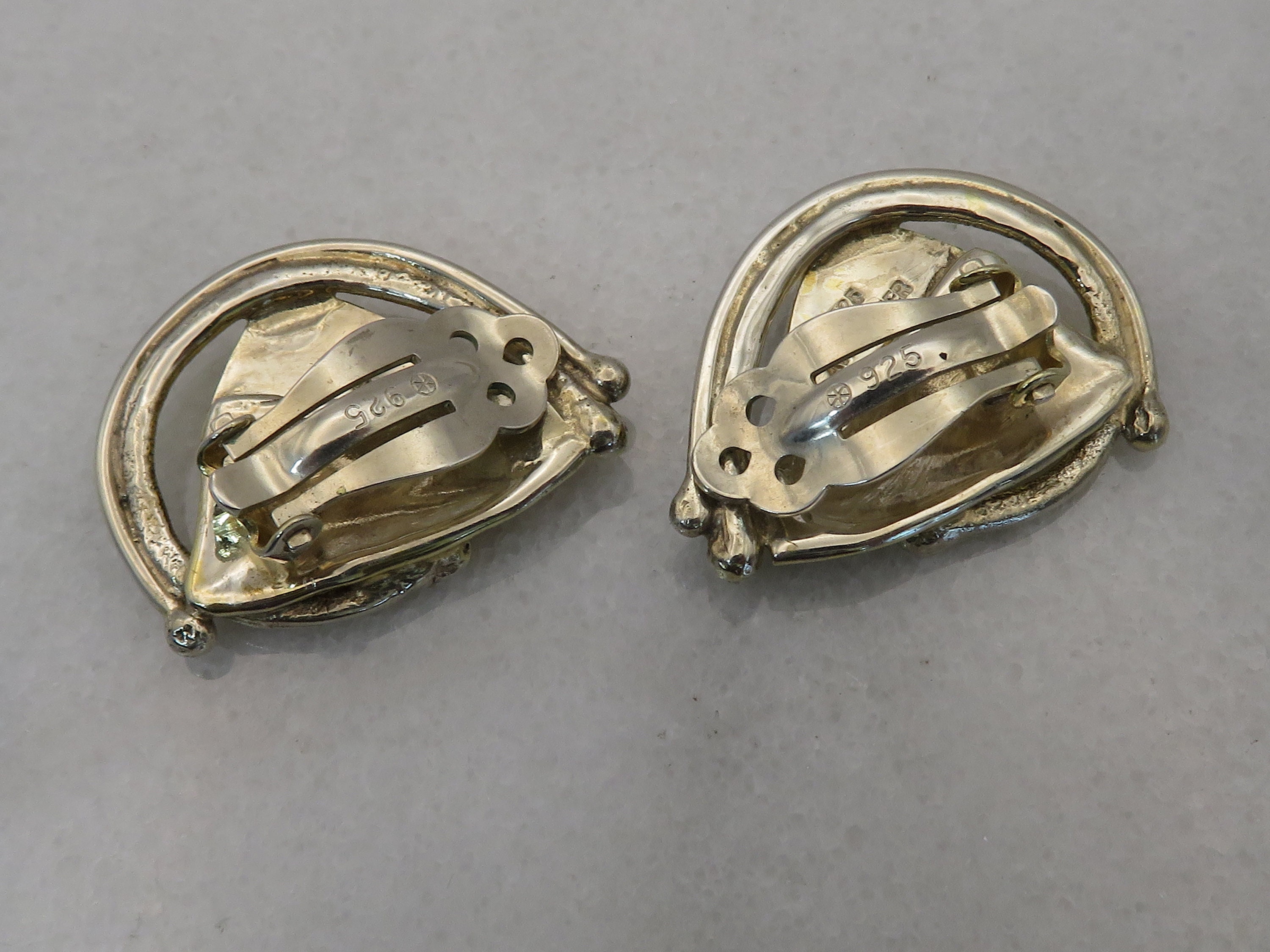 Vintage Avi Soffer Ancient Roman Glass Earrings Sterling Silver