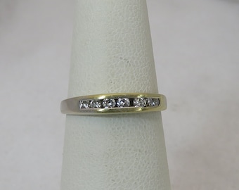 Vintage 18k Diamond Stacking Band Ring  sz 5