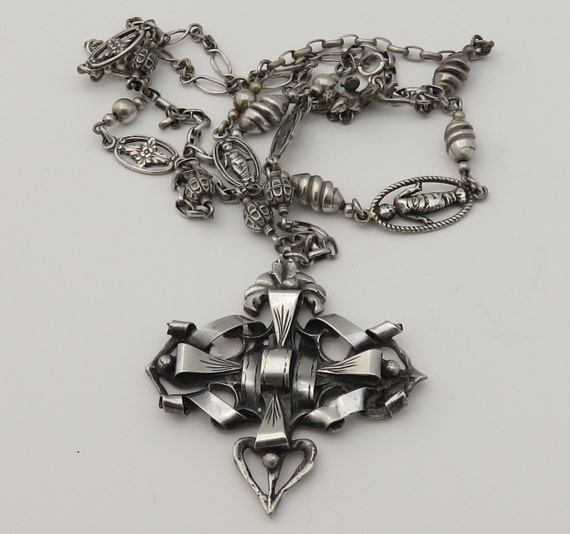 Antique Sterling Silver 800 PERUZZI Necklace 57 Grams . - Etsy