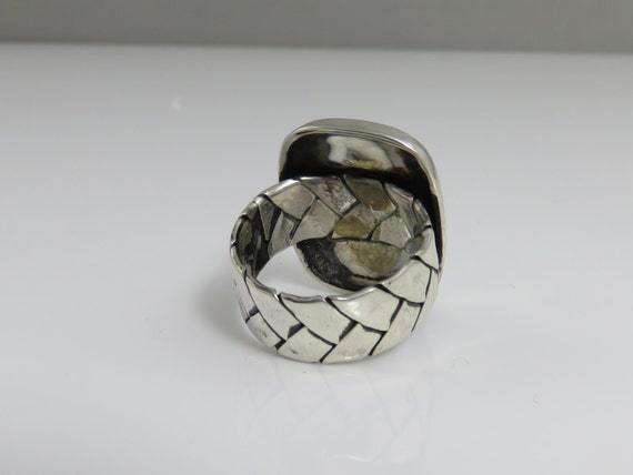 Antique Art Nouveau Sterling Face Band Ring. - image 5