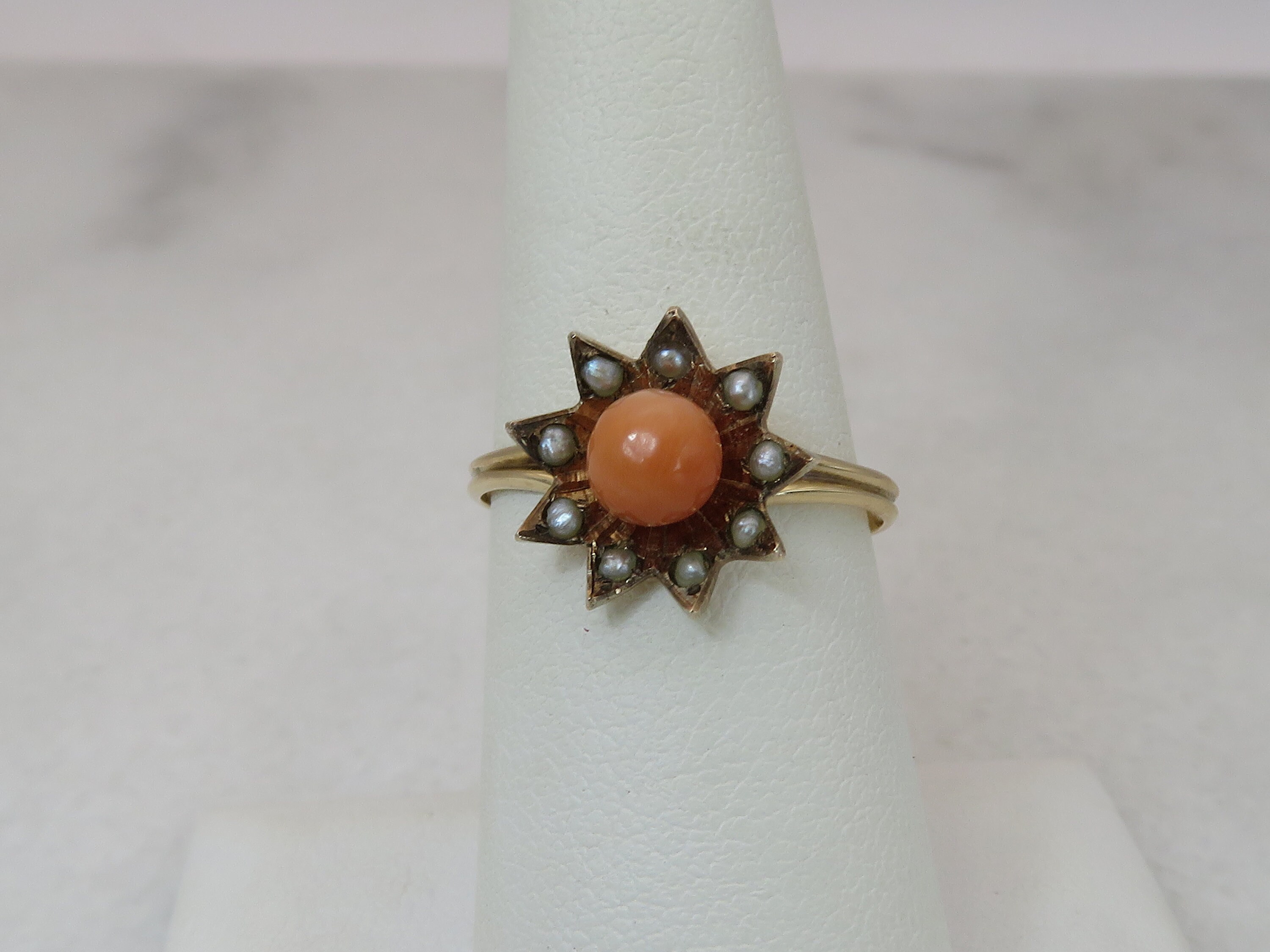 Coral online pearl ring