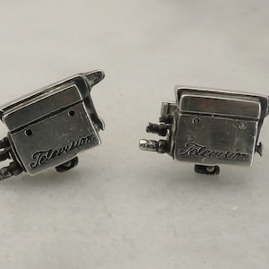 Vintage Fenwick Sailors Movie Camera Sterling Silver Cufflinks.