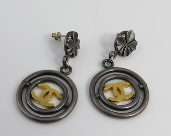 Vintage Chanel Clover Dangle Earrings. Rare