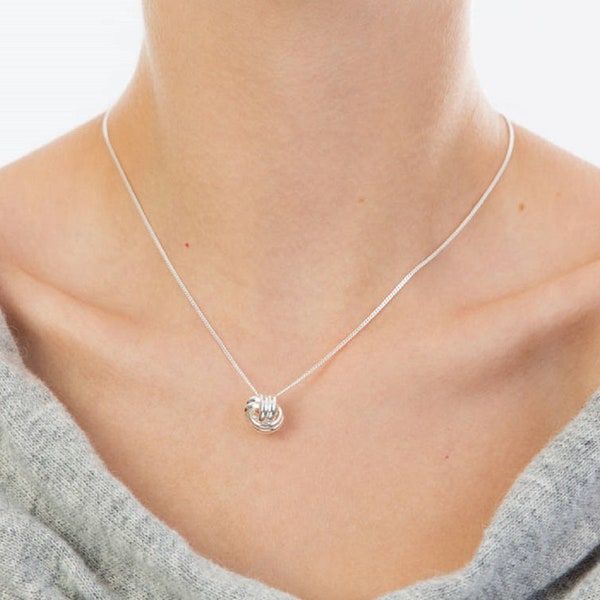 Friendship Knot Sterling Silver Necklace - Friendship jewellery - Silver necklace