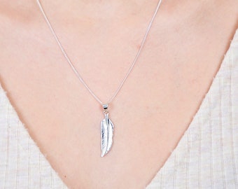 Sterling Silver Feather Necklace, feather jewellery, feathers and angels