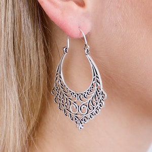 Boho Mandala Earrings, Boho Earring,mandala earring, tribal hoop,Tribal Earring, Hippie Earrings, Ethnic Earrings,  Mandala Style
