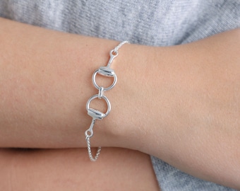Armband aus Sterlingsilber mit Trense, Trense, Gebiss: Reitsport Schmuck