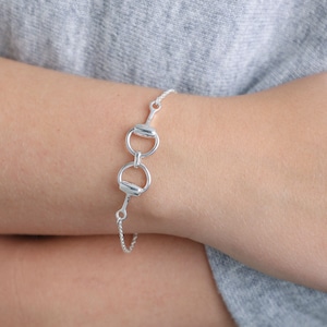 Horse Snaffle Bit Sterling Silver Chain Bracelet. horse jewellery, equestrian jewellery, horse bit bracelet
