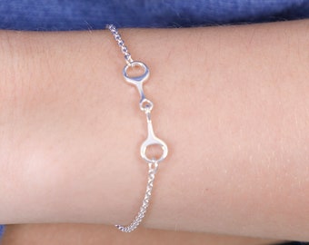 Horse bracelet, Snaffle Bit Sterling silver Equestrian Themed Delicate Bracelet, Horse necklace, snaffle bracelet, equestrian jewellery