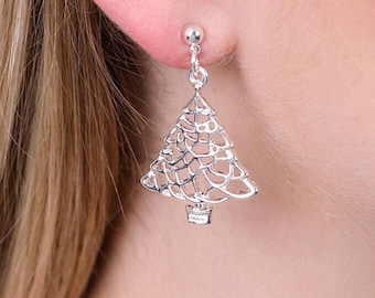 Christmas Tree Dangle Earrings: Nickel-Free Festive Jewelry