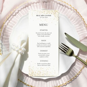 Carte menu DL di nozze personalizzate Confetti, Carte menu personalizzate, Decorazioni per la tavola di nozze, Carte menu anniversario, Carte menu eventi