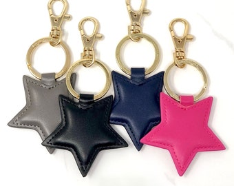 Faux Leather Star Keyring, Vegan Leather Star Keyring, Star Keyring, gift for her, gift for him, unisex gift