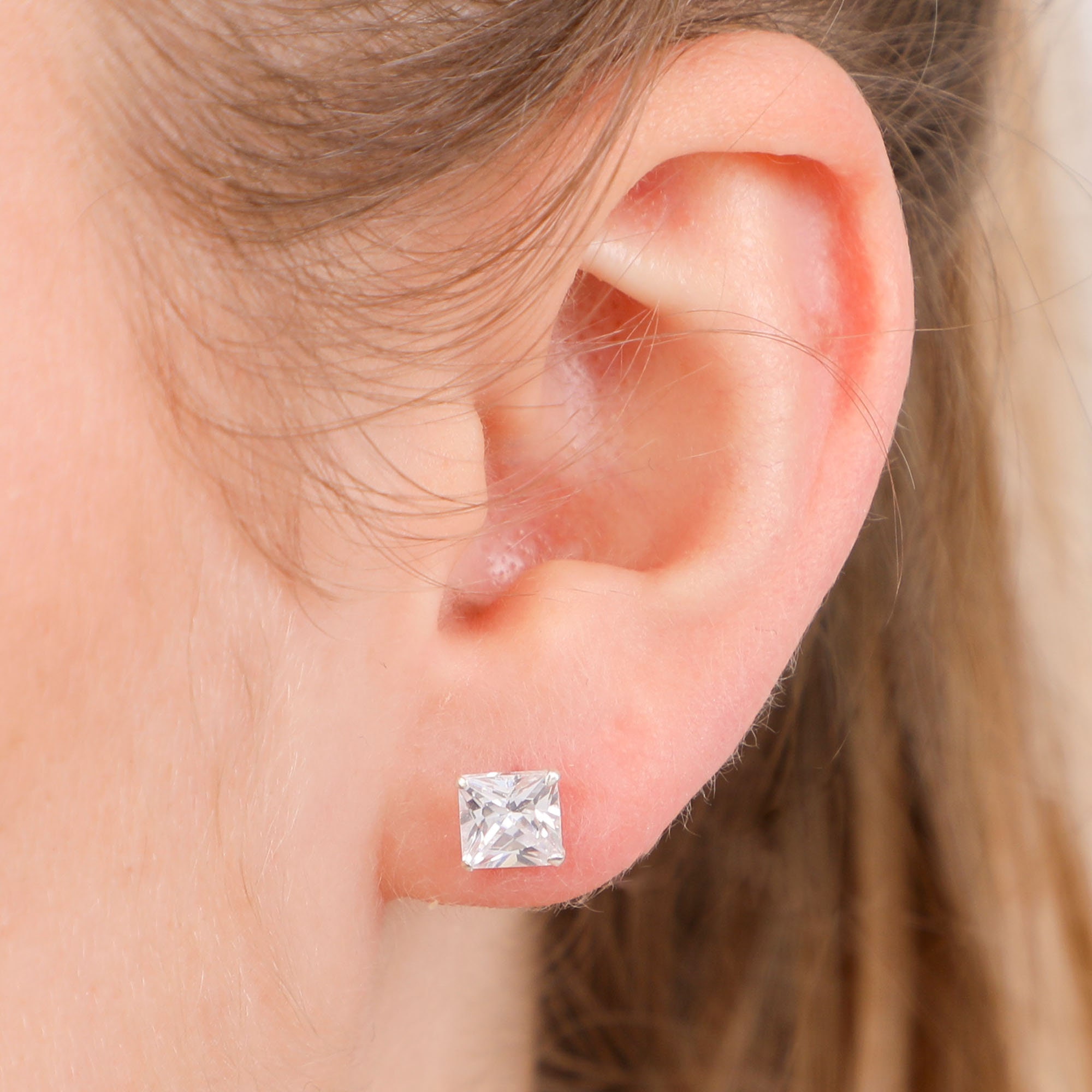 Boucles D'oreilles En Argent Sterling 925 4 Broches Coupe